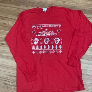 Hallmark Christmas Movies & Mysteries T-Shirt Large Long Sleeve